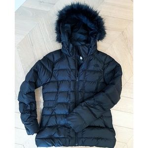 SOLD!! The North Face Black Puffer Jacket with Fur Trim